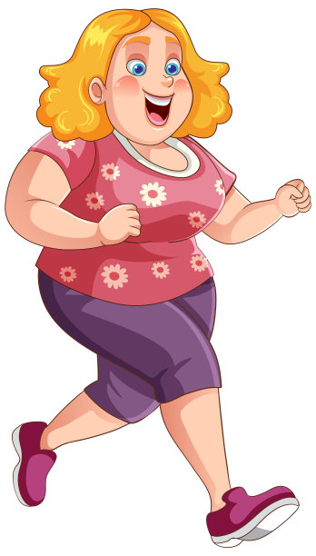 胖乎乎的跑步姿势卡通人物图片下载