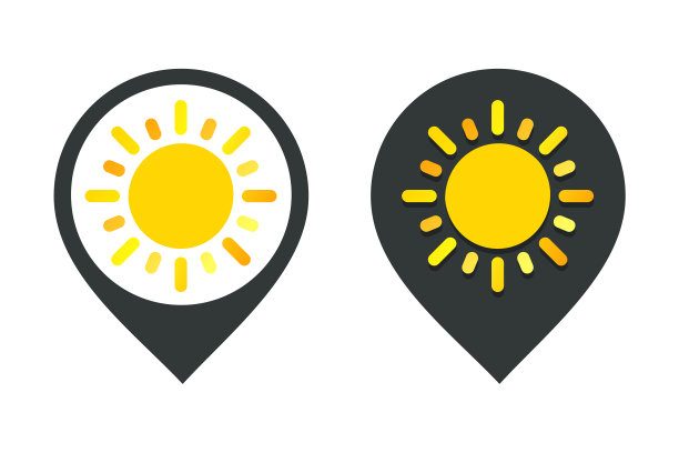 太阳针点图标。说明向量图片下载