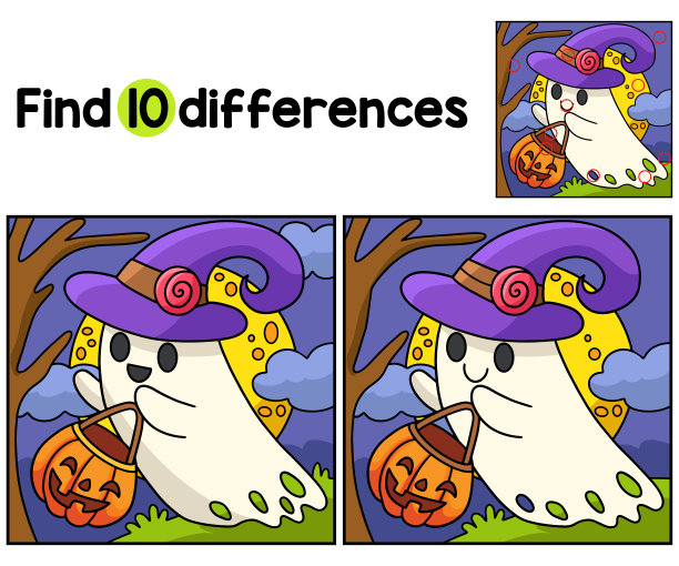 幽灵女巫万圣节找到差异图片下载