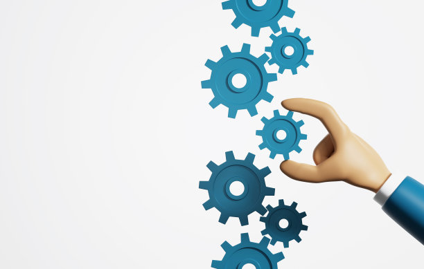 商人手持装备在白色背景。业务支持和发展。图片下载