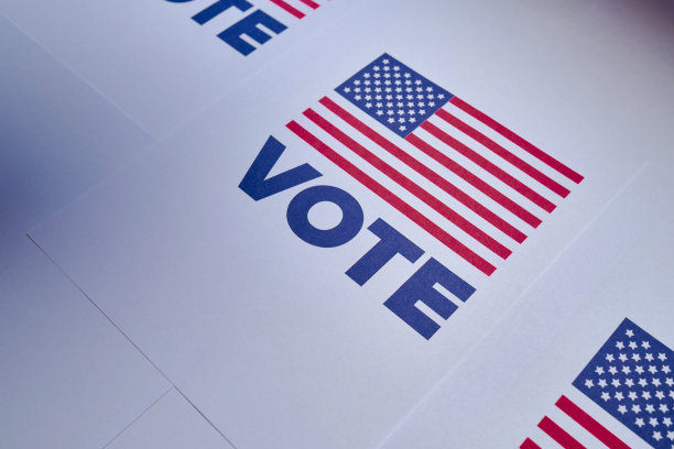 投票!美国国旗。美国总统大选。11月的投票日。美国大选。的美国元素。海报或横幅图片下载