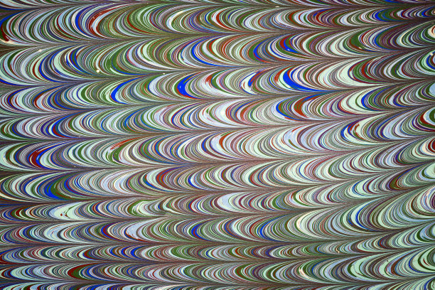 Ebru艺术。传统的土耳其Ebru技术。在水上绘画，然后是纸上版画。彩色油漆ebru与波浪和瓷砖图案。图片下载