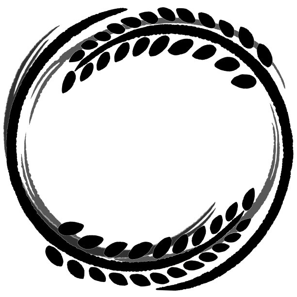 水稻植物黑白剪贴画图片下载