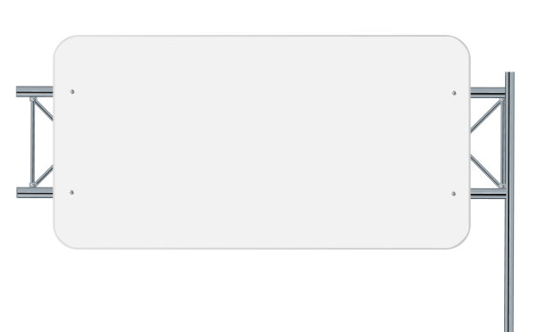 道路、交通标志。金属杆上的公路路牌。空白的白板上有文字的地方。方向标志和寻路器。信息标志矢量模型。图片下载