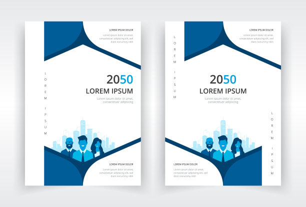 现代和专业的海报或杂志或年度报告封面模板与商业人士艺术品图片下载