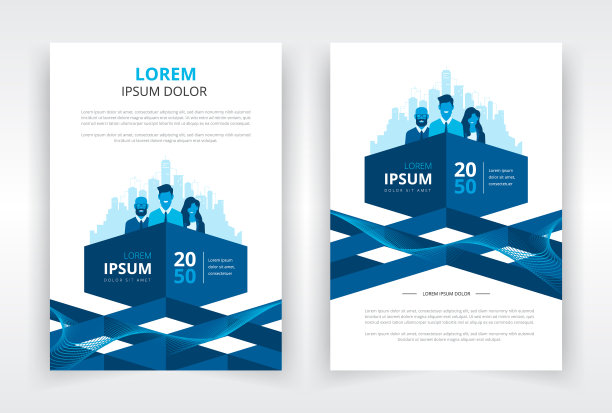 现代和专业的海报或杂志或年度报告封面模板与商业人士艺术品图片下载