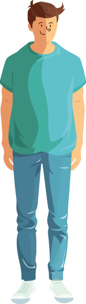 微笑的年轻人站着图片下载