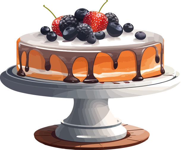 鲜奶油和浆果蛋糕图片下载