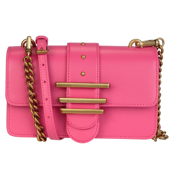 粉红色的包在白色的背景在一个优雅的风格。图片下载