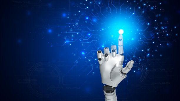 机器人是在线网络、机器人应用和全球连接、人工智能、人工智能等业务数据增长的助手。图片下载