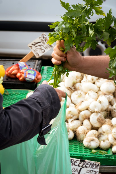 在意大利普利亚的当地农贸市场购买新鲜的有机应季蔬菜图片下载
