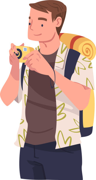 拿着相机从事当地旅游的年轻人图片下载