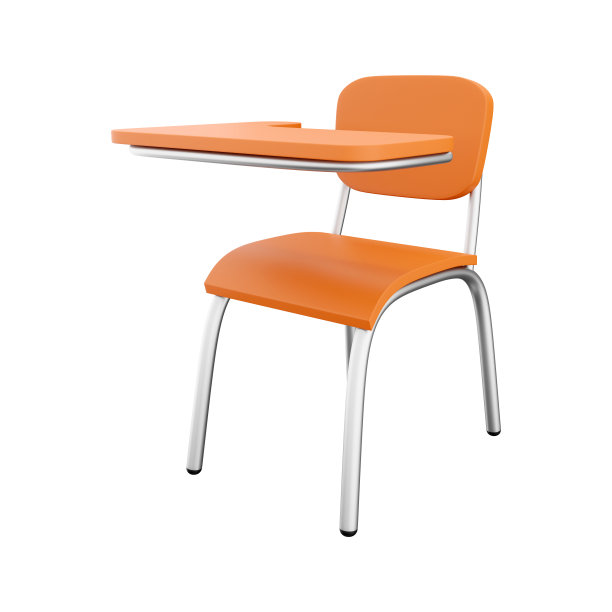 3D渲染学校或学院的桌子与椅子隔离在白色背景。一件木制家具。3D渲染的学校桌子，图标。图片下载