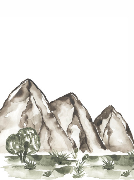 山剪贴画，风景，婚礼邀请，卡片制作，婴儿淋浴图片下载