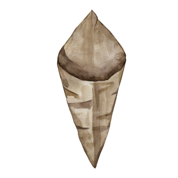 棕色纸袋。水彩插图。高质量的图片下载