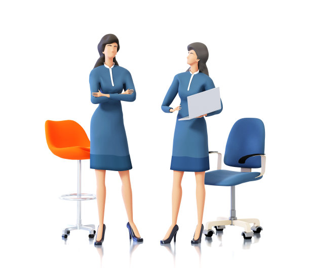 商务人士开会，讨论交易，分享想法，一起工作。三维渲染图图片下载