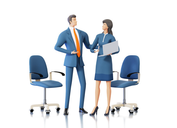 商务人士开会，讨论交易，分享想法，一起工作。三维渲染图图片下载