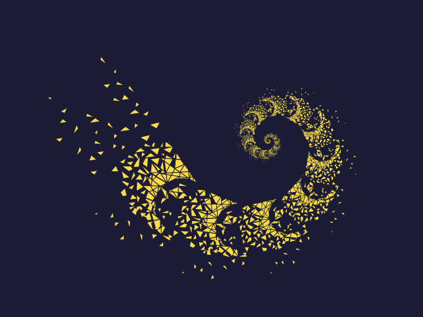 几何螺旋标志。分形艺术漩涡符号。图片下载