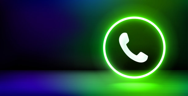 产品展柜和带有电话招牌的霓虹灯框架。三维矢量横幅与复制空间图片下载