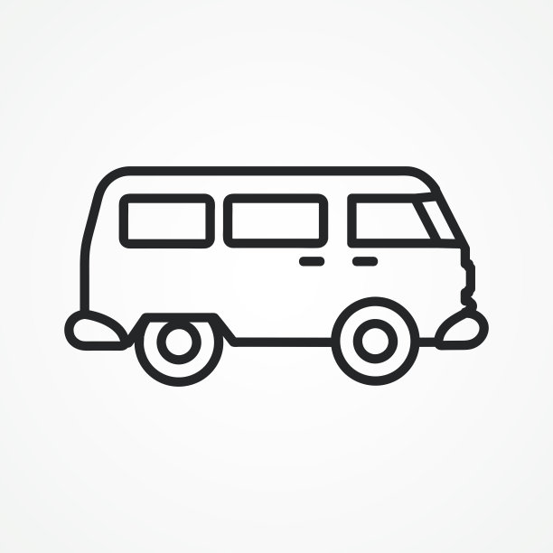 小货车线图标。图片下载