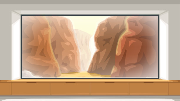 现代室内房间峡谷景观图片下载