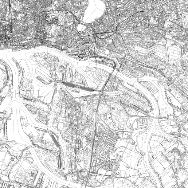 德国汉堡大规模建筑的3D插图图片下载