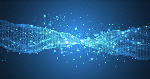 抽象的波浪是用框架风格制作的。科技演示模板。图片下载