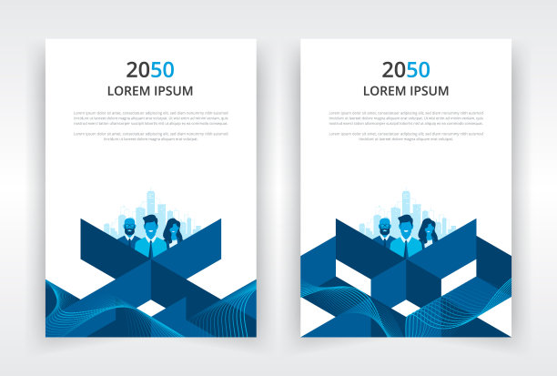 现代和专业的海报或杂志或年度报告封面模板与商业人士艺术品图片下载