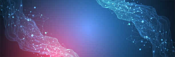 抽象的波浪是用框架风格制作的。科技演示模板。图片下载