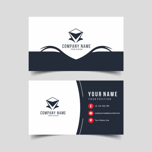 矢量极简主义和优雅的名片模板图片下载