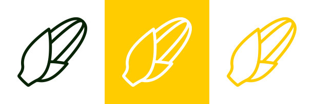 鸡眼图标。向量集甜玉米线的风格。孤立的玉米标志。图片下载