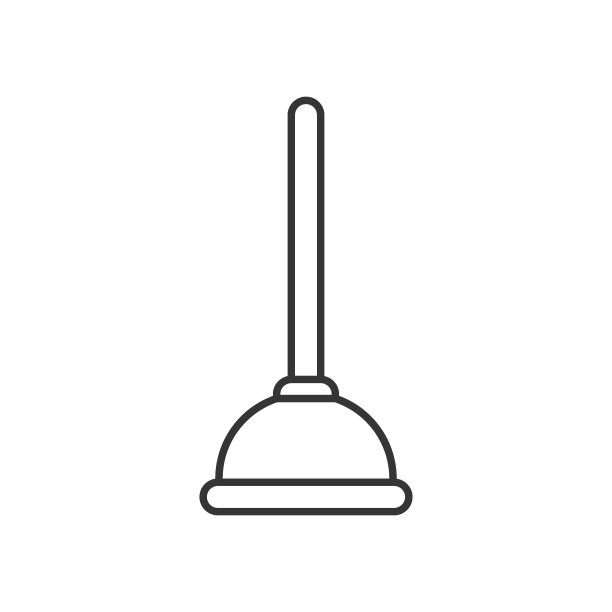 侧面视图中的矢量柱塞线图标图片下载