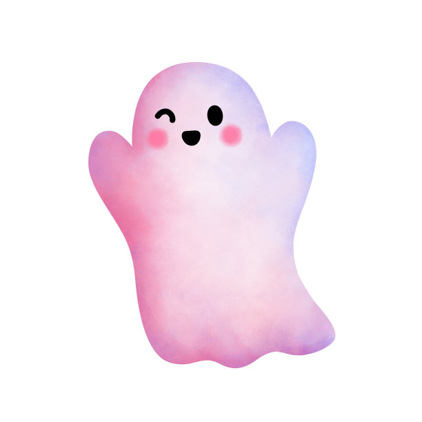 水彩粉色婴儿鬼插图。图片下载