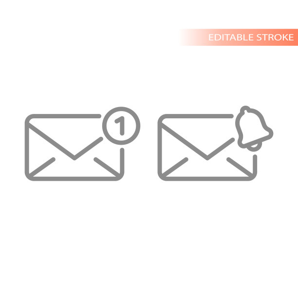 字母与一个和铃声通知图标集图片下载