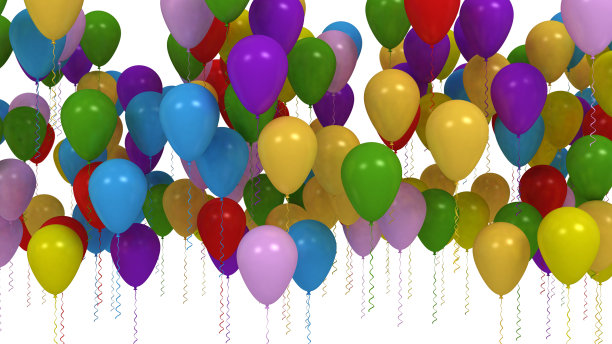 彩色派对气球图片下载