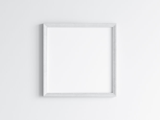 白色框架模型在极简主义的内部，3d渲染图片下载