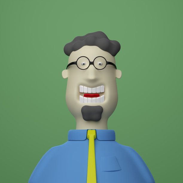 3d风格的蓝领上班族图片下载