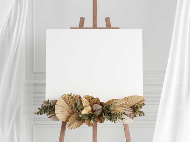 画架标志模型，婚礼标志模型，欢迎标志模型，3d渲染图片下载