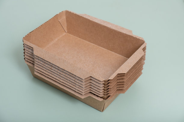 纸板容器。生态食品箱。再生包装，生物包装图片下载