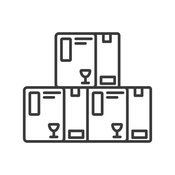 送货箱线图标。纸箱线条式标志。包裹盒包装轮廓矢量图标。符号、标志、插图。矢量图图片下载