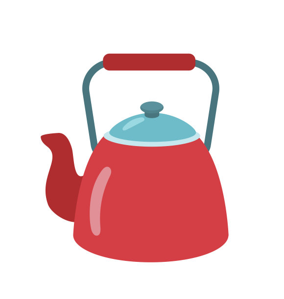 厨房红茶壶贴纸概念图片下载