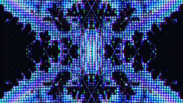 故障发光数字分形虹彩光像素图片下载