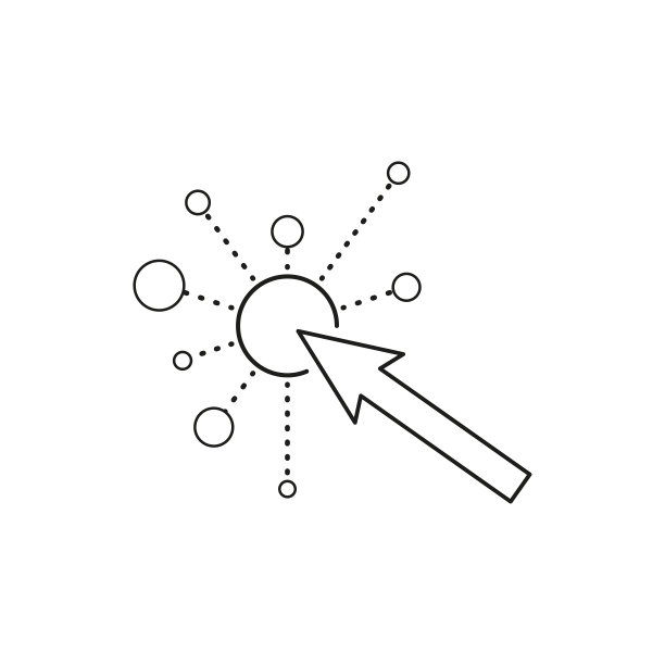 交互图标，简单，交互屏幕带有按钮点击箭头，数字技术概念，用户触摸她。矢量插图。股票的形象。图片下载