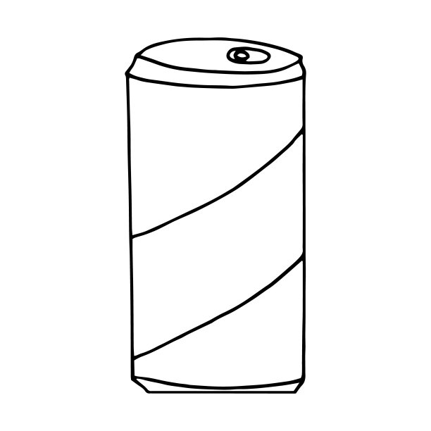 铝罐苏打水和啤酒手绘涂鸦风格。快餐饮料。图片下载