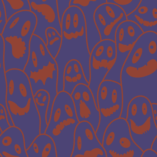 万圣节幽灵图案用于织物和纺织品及包装图片下载