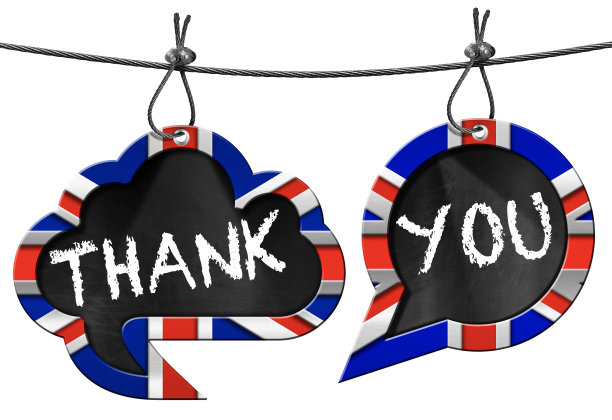 英语语言中的两个带有文字谢谢的气泡图片下载