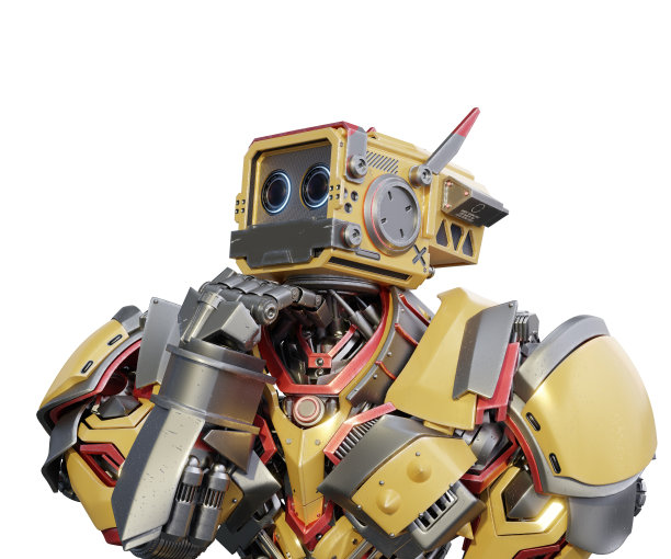 未来机器人孤立在白色背景。图片下载