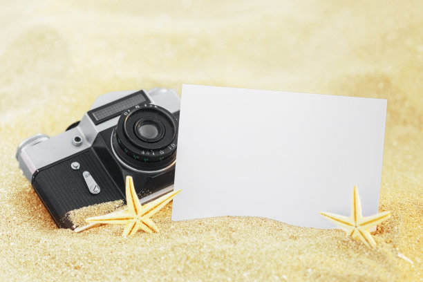 画框以贝壳和沙子为背景。副本的空间。图片下载