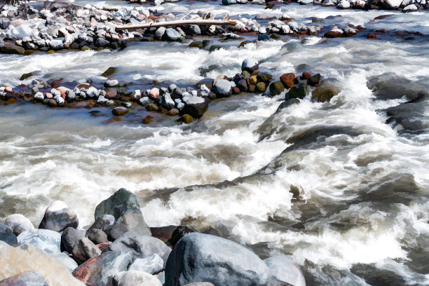 白河急流插图图片下载