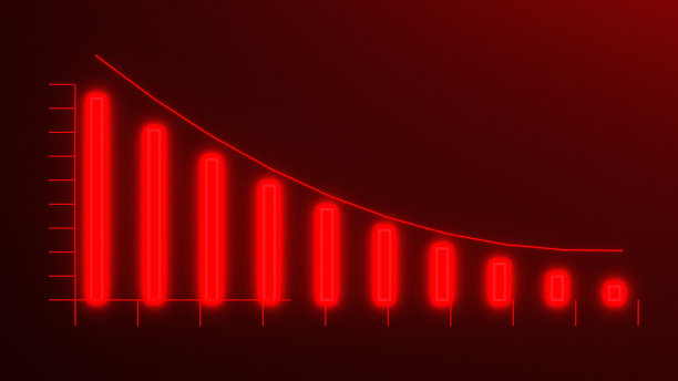 股票图表下跌。图片下载